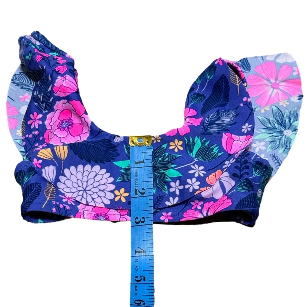 Wave Zone Toddler Floral Kids Swim Set Purple Blue Pink Two Piece Size 24M
